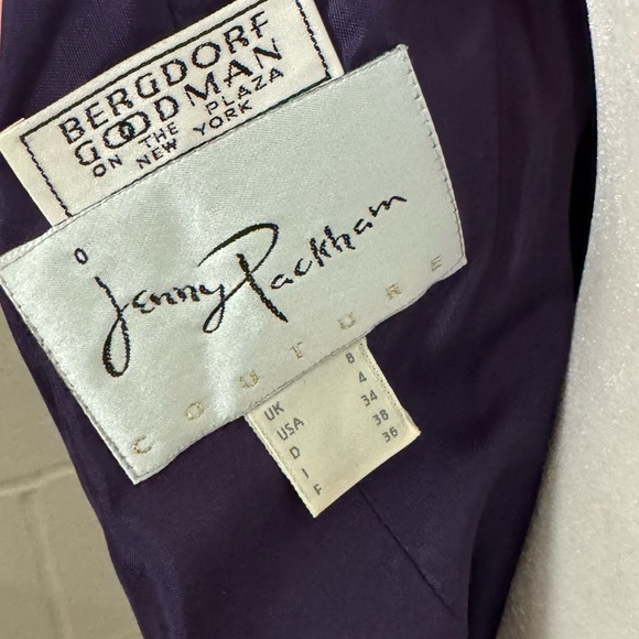 Vtg Jenny Packham Couture Navy and White dress - Picture 6 of 6